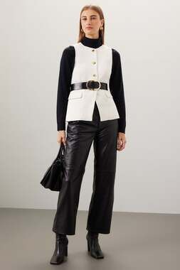 Veda Reformation Lamb Leather Pants Wide Leg High Rise Black Size 8